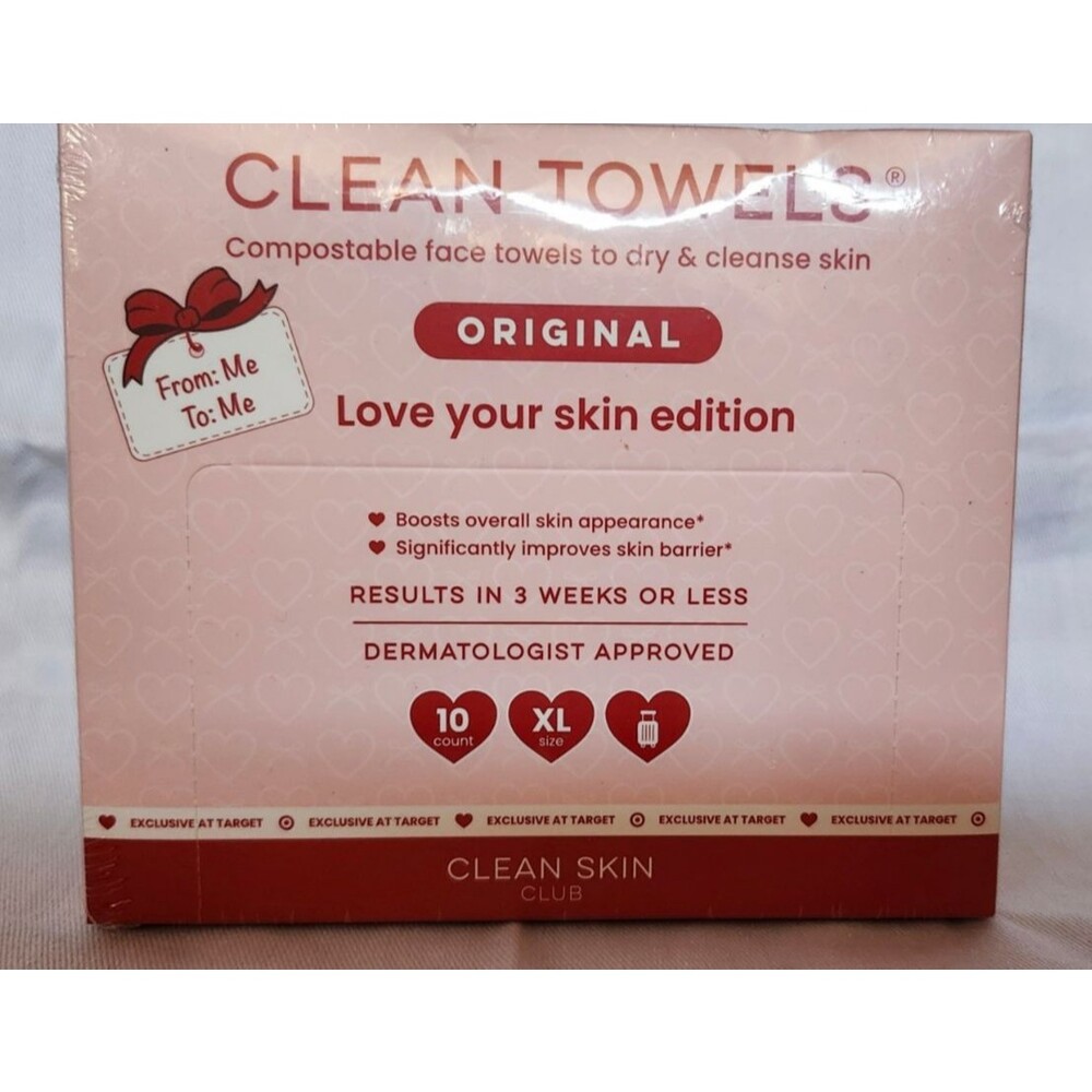 CLEAN TOWELS  Original  XL 10ct ~ Clean Skin Club Love Your Skin Edition
